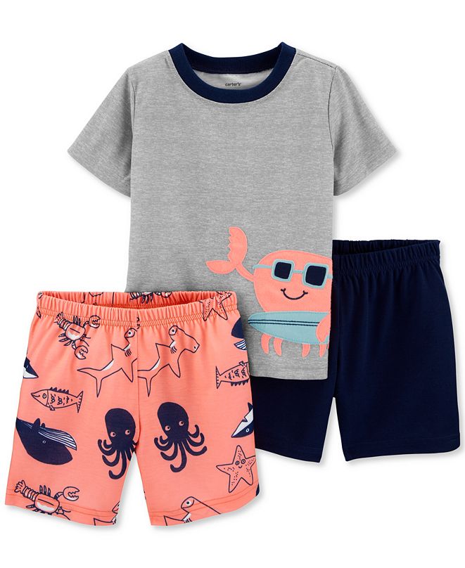 Carter's Toddler Boys 3-Pc. Crab Pajamas Set & Reviews - Pajamas - Kids ...