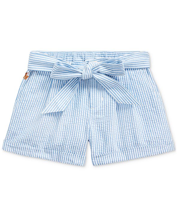 Polo Ralph Lauren Toddler Girls Belted Cotton Seersucker Shorts