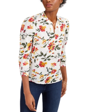 image of Lucky Brand Megan Floral-Print Top