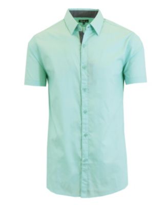 Men's Slim-Fit Short Sleeve Solid Dress Shirts