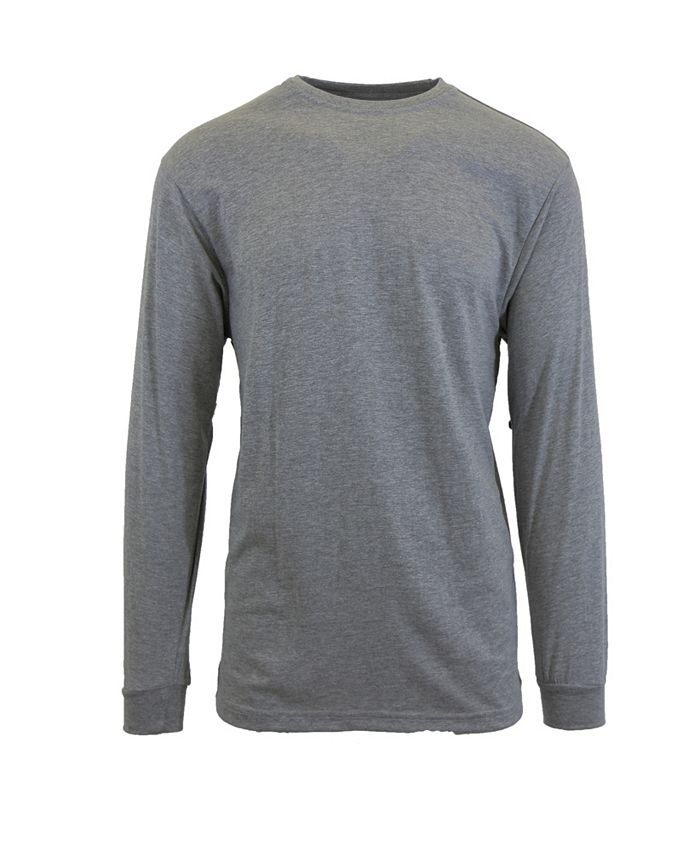 Galaxy By Harvic Men's Egyptian Cotton-Blend Long Sleeve Crew Neck Tee ...