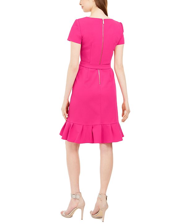 calvin klein floral pleated crepe gown