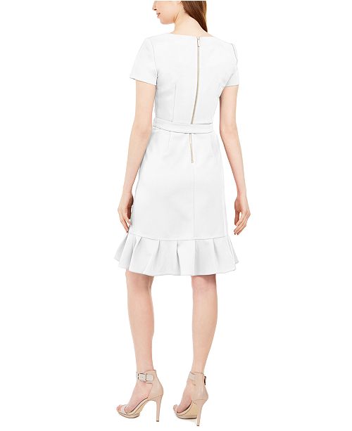 calvin klein floral pleated crepe gown