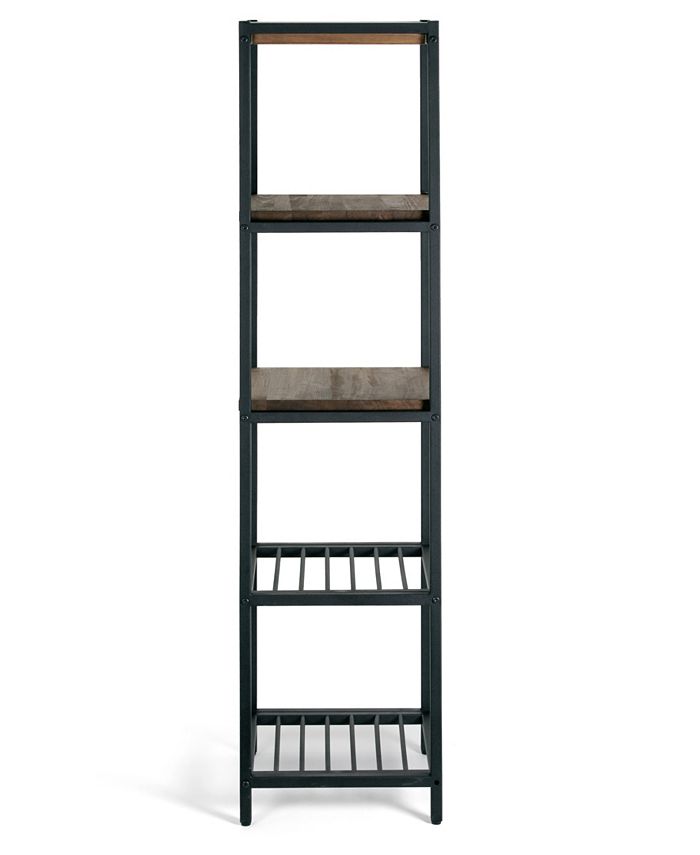 Glamour Home Ailis 57" Pine Wood Metal Frame Etagere Bookcase Shelf