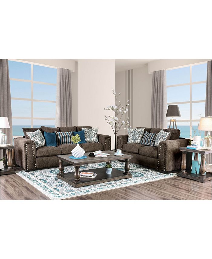 Furniture of America Tukwila Upholstered Love Seat Macy's