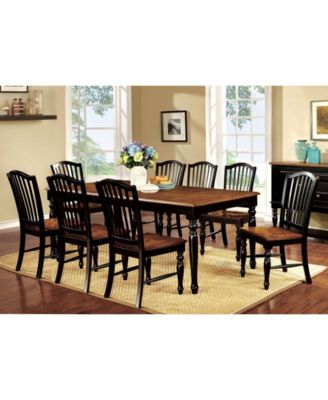Furniture of America Kasparan Solid Wood Rectangular Dining Table with Leaf