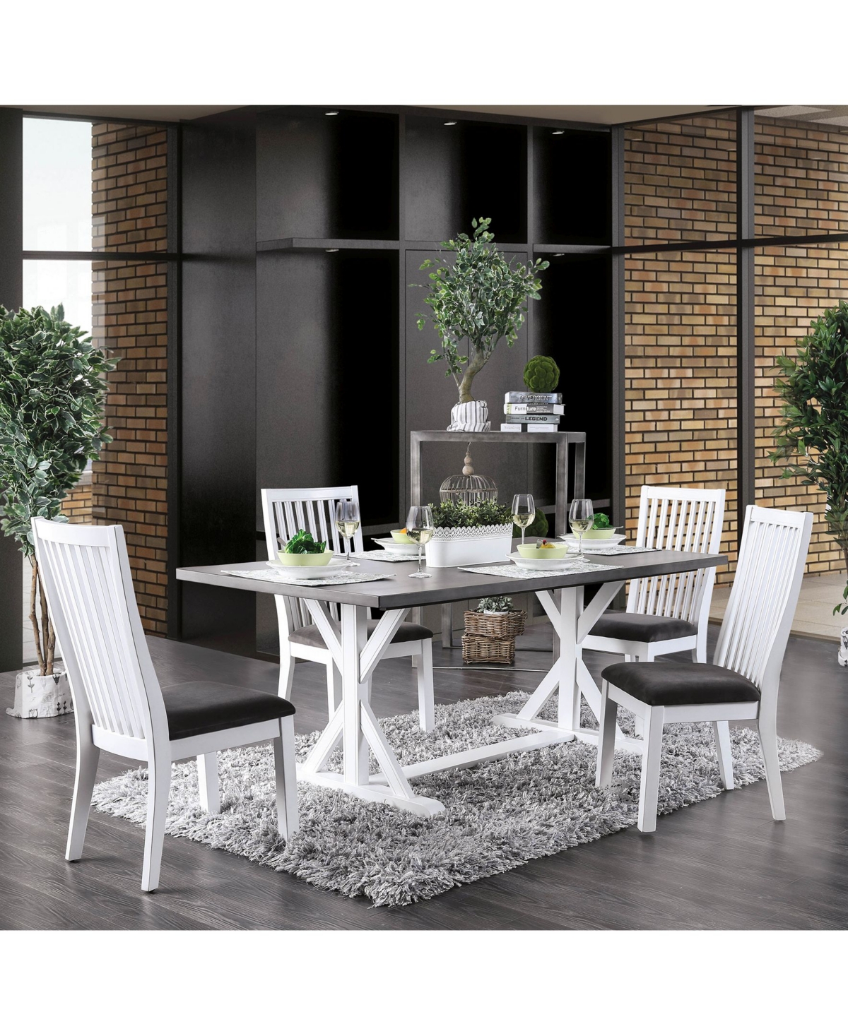 Furniture of America Jambo Solid Wood Rectangular Dining Table