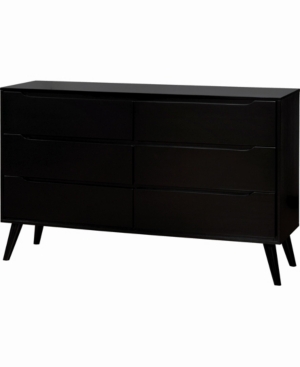 Furniture Of America Cosplay Solid Wood Dresser In Deep Black