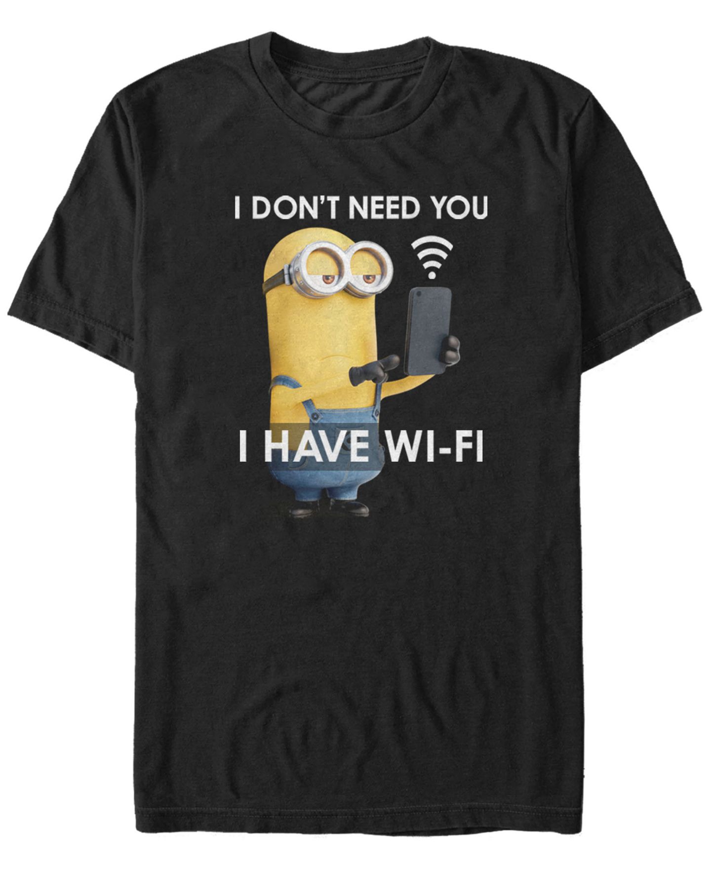 Мужская футболка Fifth Sun Minions Kevin I Have Wi-Fi Short Sleeve, цвет: Чёрный — фото 1