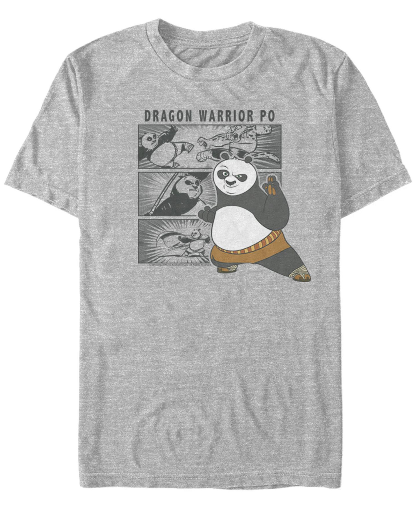 Мужская футболка Fifth Sun Kung Fu Panda Dragon Warrior Po Panels Short Sleeve, цвет: Athletic H — фото 1