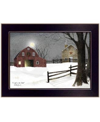 Light in the Stable by Billy Jacobs, Ready to hang Framed Print, White Frame, 18