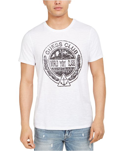 Guess Men S Crest Logo T Shirt Reviews T Shirts Men Macy S
