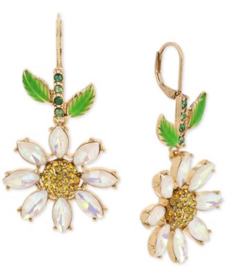 Betsey Johnson Gold Tone Crystal Daisy Drop Earrings Macy S   16774461 Fpx.tif