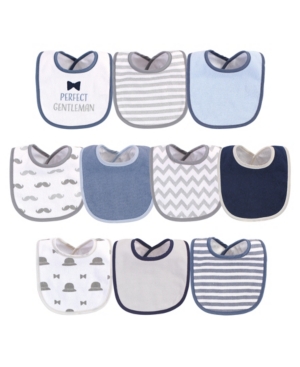 Hudson Baby Baby Girls and Boys Perfect Gentleman and Polyester Bibs Pack of 10