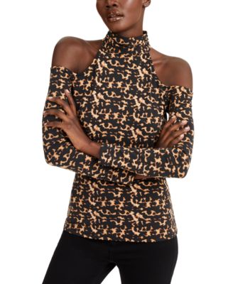 INC International Concepts - Printed Cold-Shoulder Top
