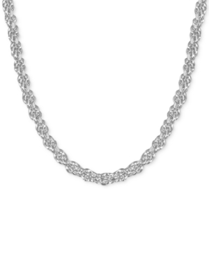 image of Essentials Fine Silver Plated Rope Link 24