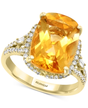 image of Effy Citrine (5-1/3 ct. t.w.) & Diamond (3/8 ct. t.w.) Ring in 14k Gold