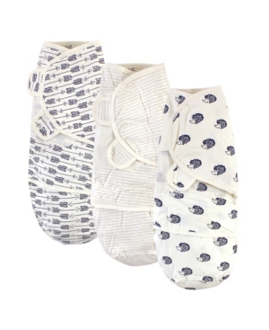 Touched by Nature Baby Girls and Boys Hedgehog Swaddle Wraps Pack of 3