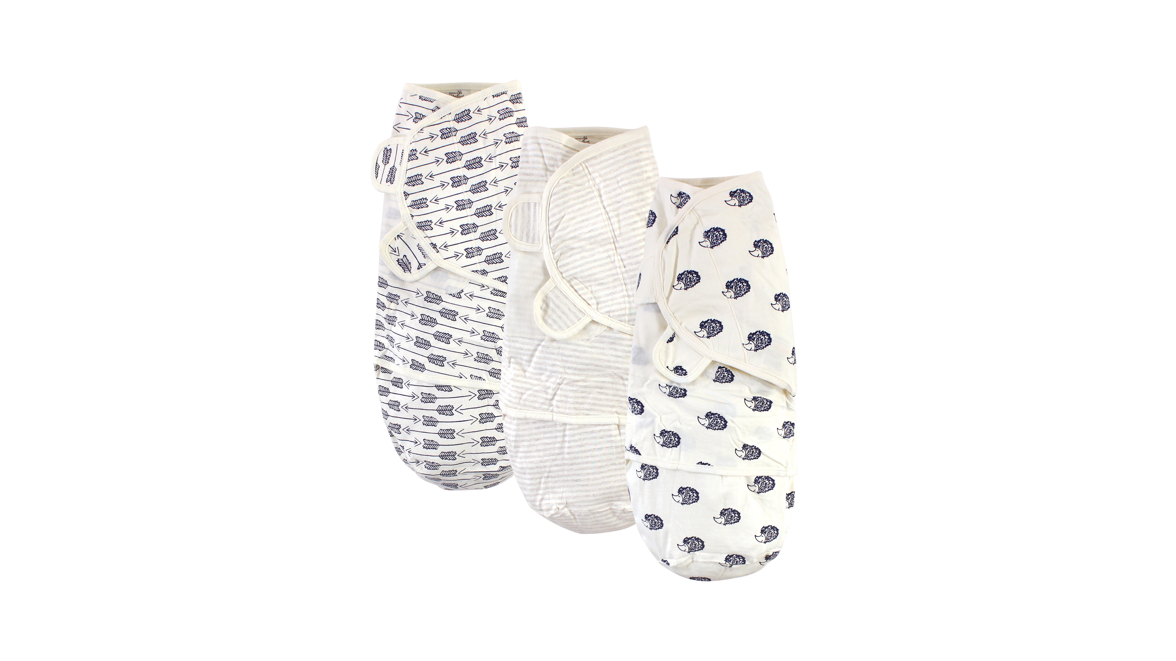 Touched by Nature Baby Girls and Boys Hedgehog Swaddle Wraps, Pack of 3
