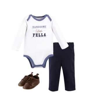 Little Treasure Baby Boys Handsome Fella Bodysuit Pant and Shoe Set Pack of 3