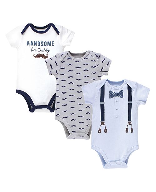 Little Treasure Baby Boys Handsome Like Daddy Bodysuits Pack Of 3