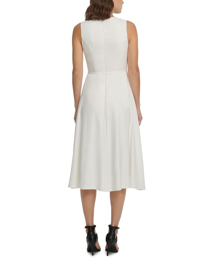 DKNY Sleeveless Faux-Wrap Midi Dress - Macy's