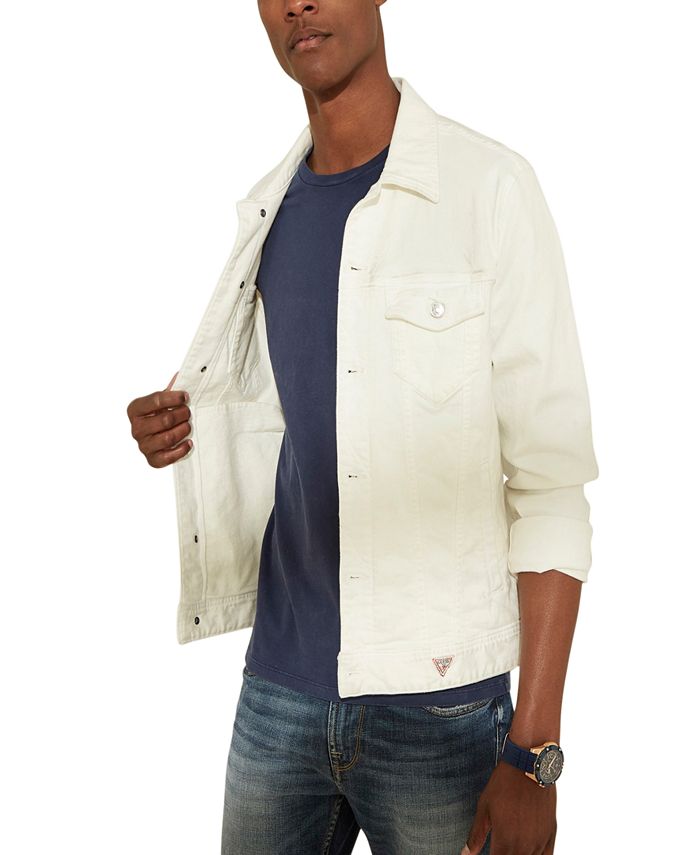 GUESS Men's Optic White Denim Jacket Macy's