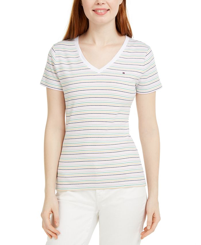 Tommy Hilfiger Cotton Striped Top - Macy's