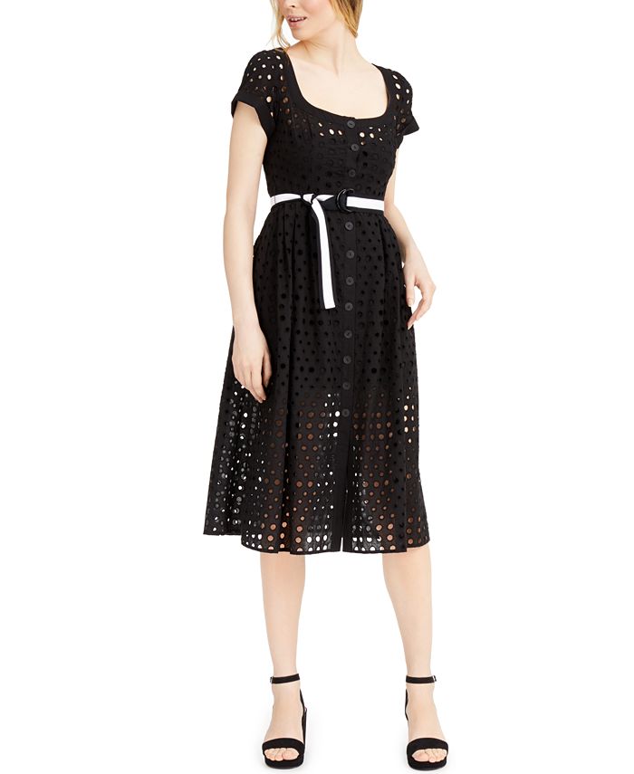 Nanette Lepore Inner Circle Eyelet Midi Dress - Macy's