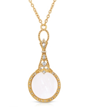 image of 2028 Gold Tone Crystal Accented Magnifying Glass 28