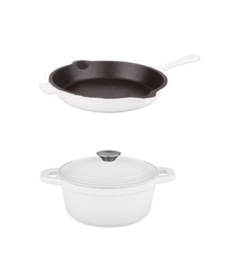 BergHOFF Neo 3-pc. Cast-Iron Dutch Oven & Frypan Set, White, 3