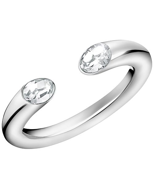Calvin Klein Crystal Cuff Ring In Stainless Steel Reviews All Fine Jewelry Jewelry Watches Macy S