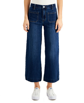 Numero Cropped Wide-Leg with Patch Pockets Jeans - Macy's