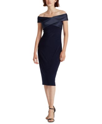 macy's calvin klein off shoulder dress
