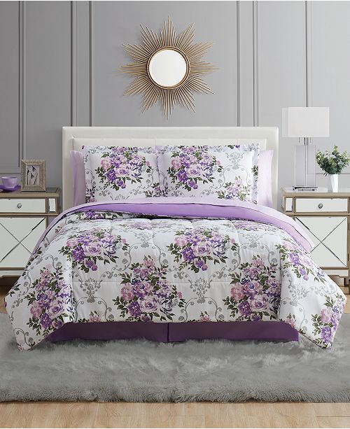 Pem America Floral Bouquet King 8PC Comforter Set & Reviews - Bed in a Bag - Bed & Bath - Macy&#39;s