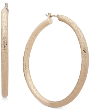 image of Dkny Large Textured Hoop Earrings, 2.25