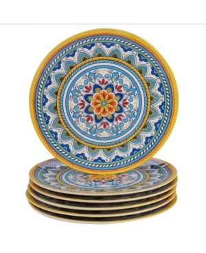 Certified International Portofino Melamine 6-pc. Dinner Plates In Multicolored