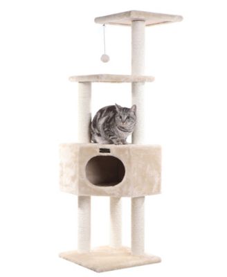 3 Tier Real Wood Cat Tree, Armarkat Scratch furniture A5201, Beige