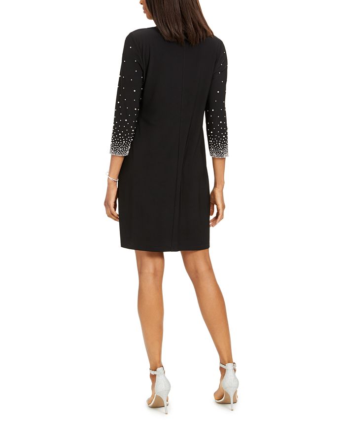 MSK Women's Bell Sleeve Sheath Dress White Size -Petite M