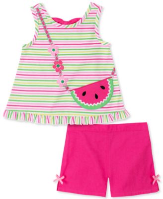 Kids Headquarters - Little Girls 2-Pc. Watermelon Top & Shorts Set