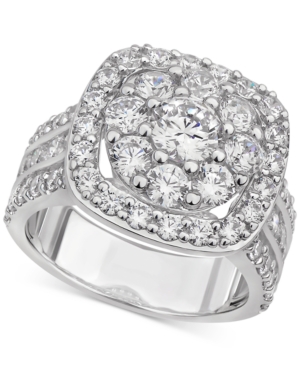 image of Diamond Halo Cluster Engagement Ring (3-1/2 ct. t.w.) in 14k White Gold