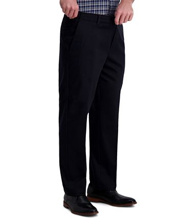 Haggar - Men's Premium Classic-Fit Wrinkle-Free Stretch Elastic Waistband Dress Pants