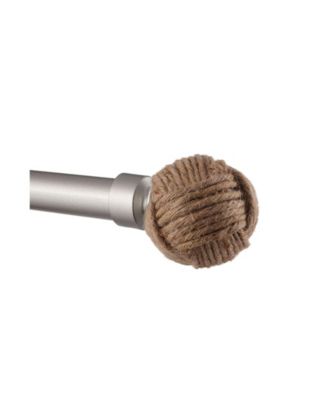Set Tendina Con Nodo Corda | Asta In Ferro Regolabile 168-305 Cm | Finiture Bronzo Opaco