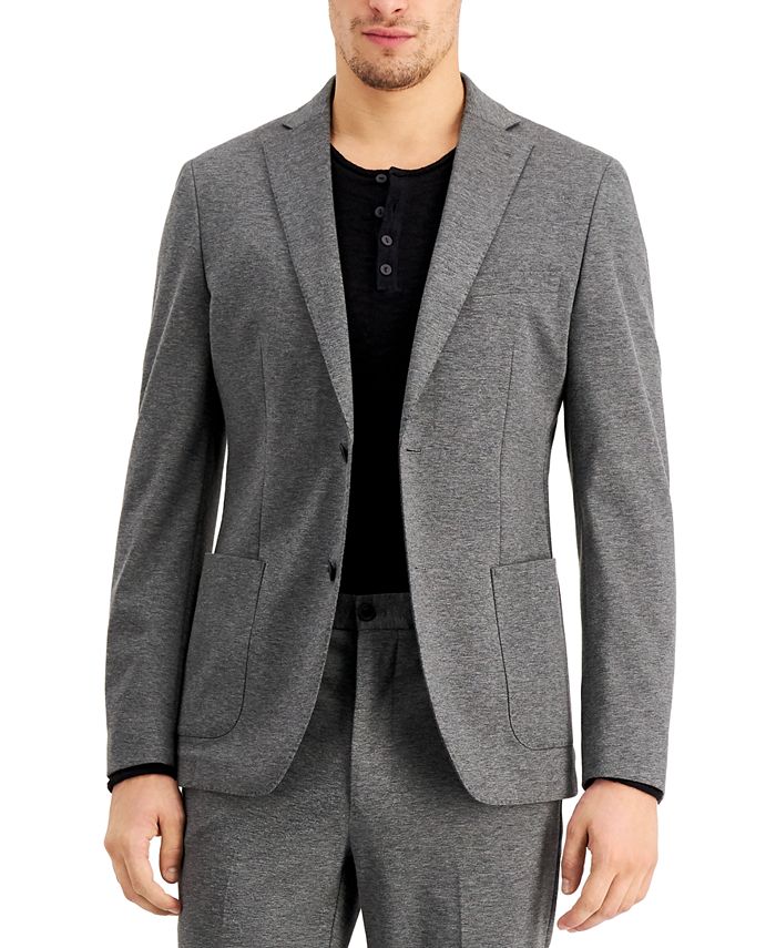 Calvin Klein Men's Slim-Fit Stretch Gray Knit Suit Jacket - Macy's