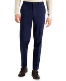 Men's Slim-Fit Stretch Navy Blue Suit Pants