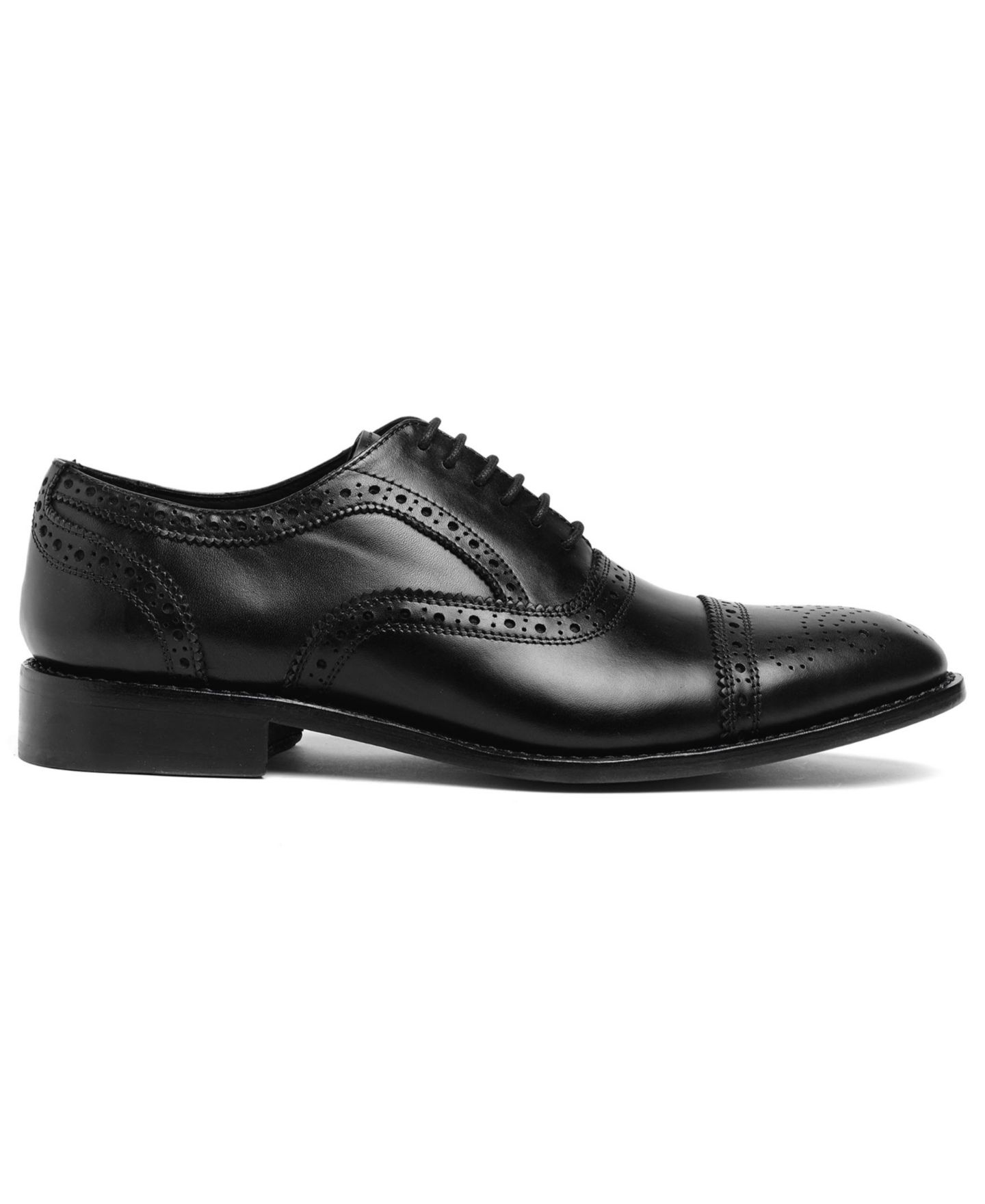Мужские туфли Anthony Veer Ford Quarter Brogue Oxford Leather Sole Dress Shoe, цвет: Чёрный — фото 2