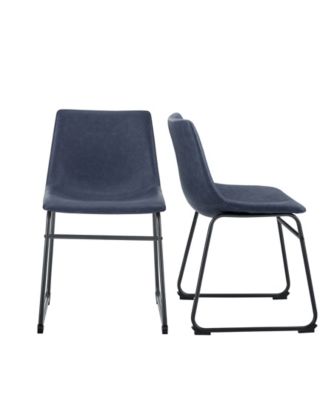 18" Faux Leather Dining Chair, Set of 2