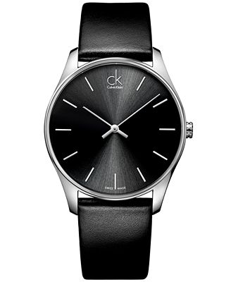 calvin klein leather strap watches