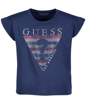image of Guess Big Girls Rhinestone Logo T-Shirt