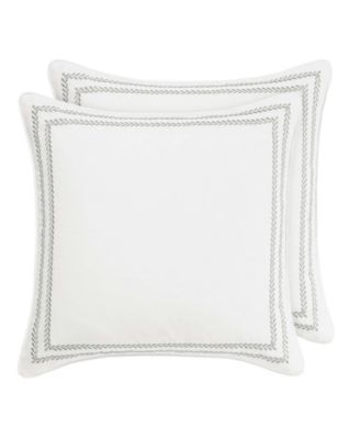 Stitched Vine Leaf 2-Piece Sham Set, European